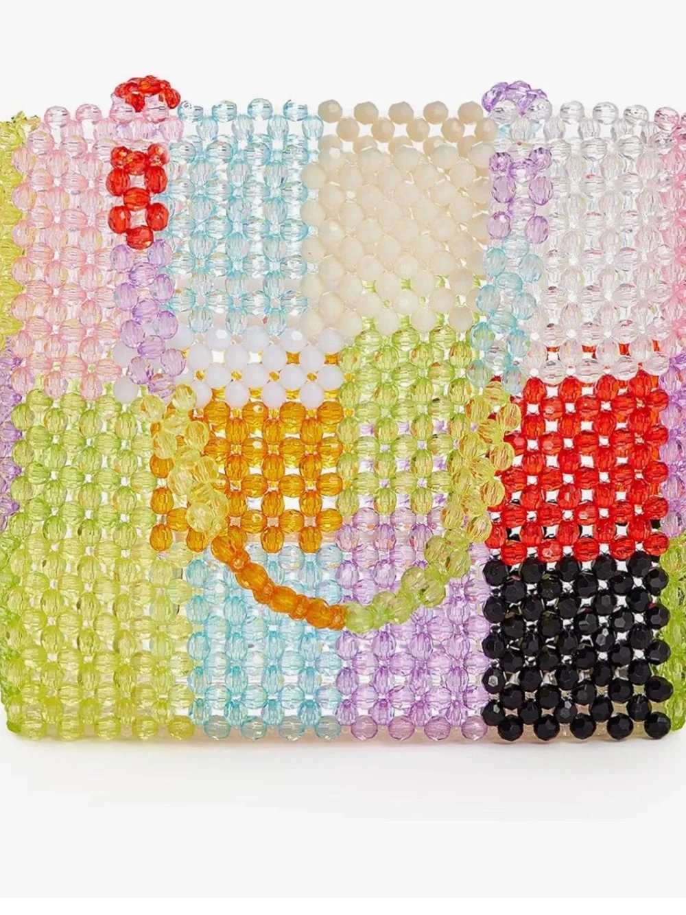 Handmade Rainbow Beaded Tote Bag - Multicolor - Picture 3 of 5